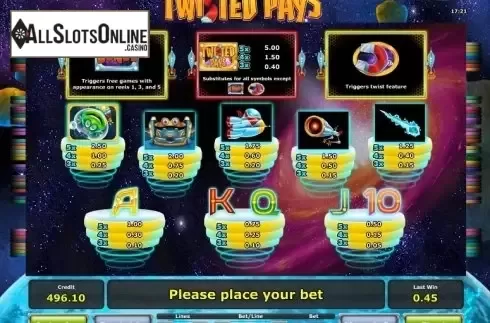 Paytable 1. Twisted Pays from Greentube