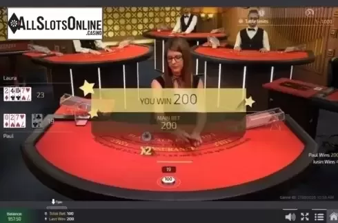 Game Screen. Unlimited 21 Blackjack Live (Ezugi) from Ezugi