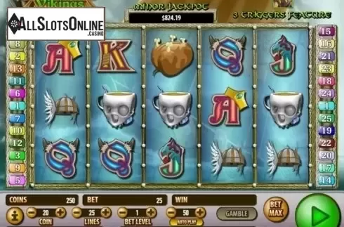 Game Workflow screen. Viking's Plunder from Habanero