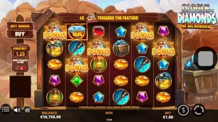 Diggin’ For Diamonds slot screenshot 2