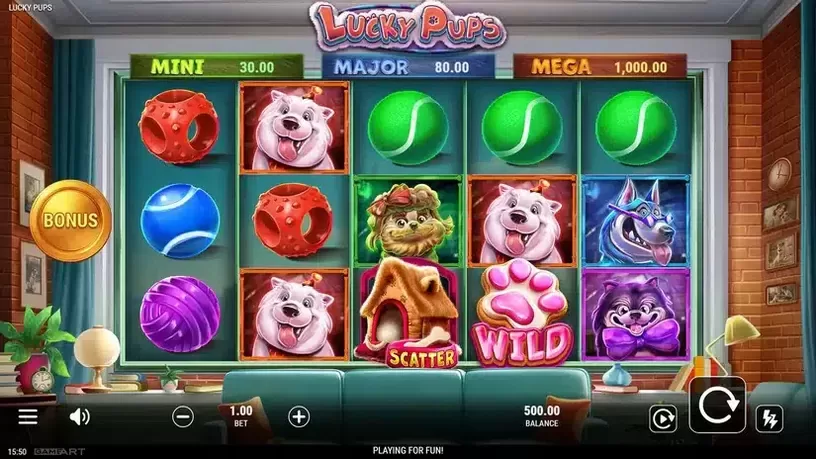 Lucky Pups slot screenshot 1