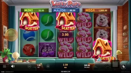 Lucky Pups slot screenshot 2