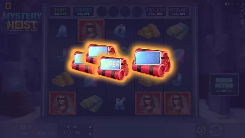 Mystery Heist slot screenshot 2
