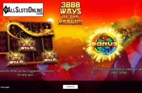 Start Screen. 3888 Ways of the Dragon from iSoftBet