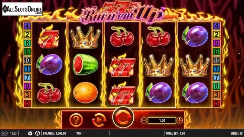 Reel Screen. 777 Burn' Em Up from Red7
