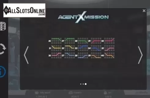 Paytable 2. Agent X Mission from MrSlotty
