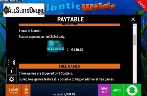 Features 2. Atlantic Wilds from Gamomat