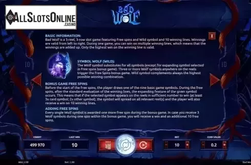 Features screen
