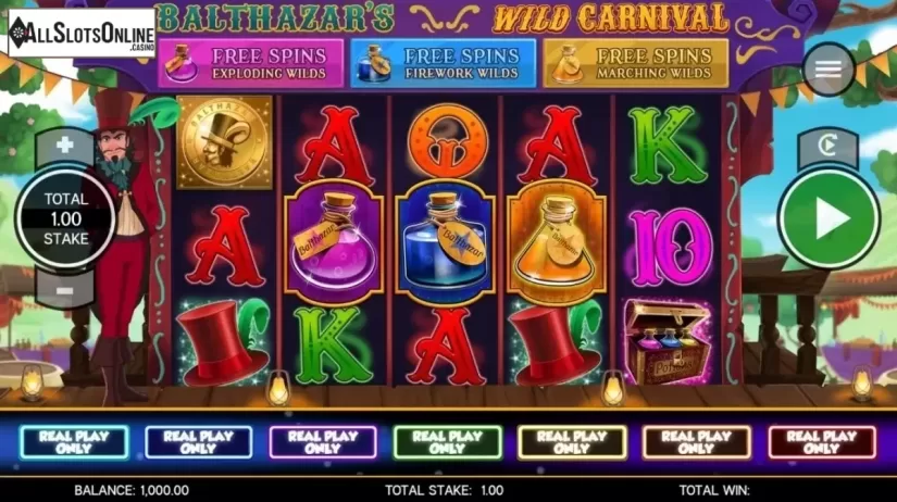 Reel Screen. Balthazar's Wild Carnival from CORE Gaming
