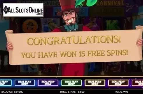 Free Spins. Balthazar's Wild Carnival from CORE Gaming