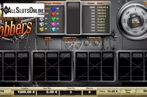 Reel Screen. Bank Robbers 3S from Air Dice