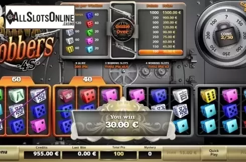 Win Screen. Bank Robbers 3S from Air Dice