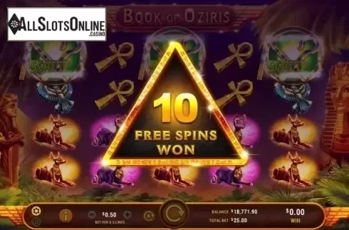 Free Spins 1. Book of Oziris from GameArt