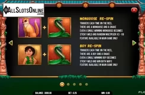 Paytable. Brave Mongoose from Fugaso