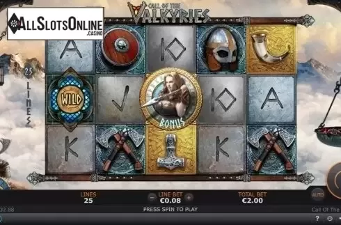 Reel Screen 2. Call of the Valkyries from SUNFOX Games