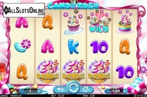 Reel screen. Candy Rash from 7mojos