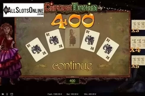 Bonus Game screen. Circus Train from Thunderspin