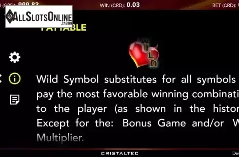 Wild feature screen
