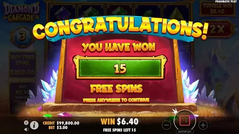 Diamond Cascade slot screenshot 4