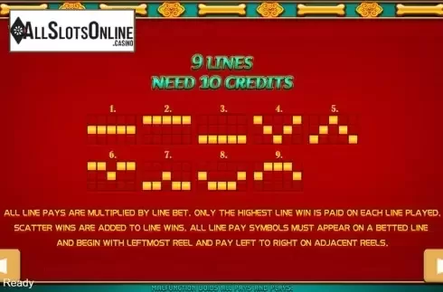 Paytable 3. Dog Bless You from PlayStar