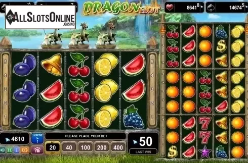 Reels screen. Dragon Hot from EGT