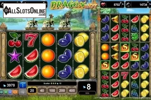 Scatter win screen. Dragon Hot from EGT