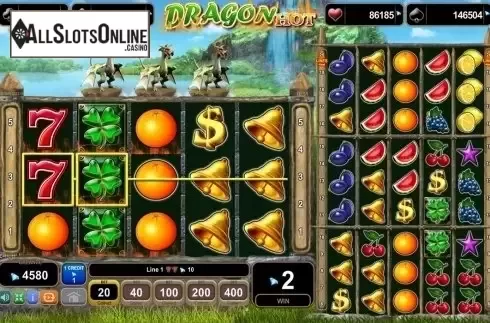 Wild win screen. Dragon Hot from EGT