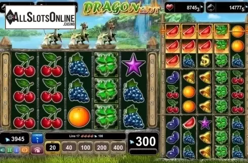 Expanding symbol win screen. Dragon Hot from EGT
