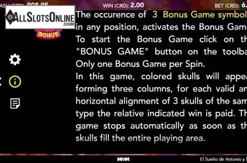 Bonus game screen