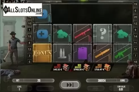 Multiplier screen . Fear The Zombies from Fugaso