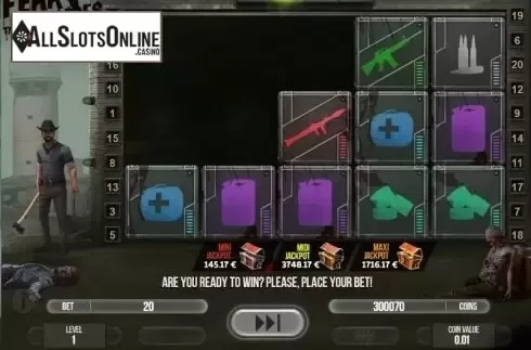 Multiplier screen . Fear The Zombies from Fugaso