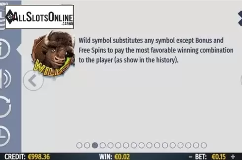 Paytable screen 3. Geronimo from Octavian Gaming