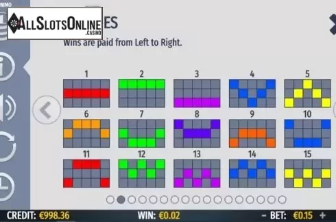 Paytable screen 2. Geronimo from Octavian Gaming