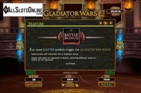 Scatter 1. Gladiator Wars from RTG