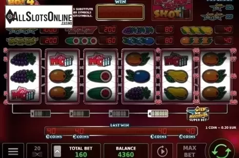 Bonus game win screen. Hot4Shot Deluxe from StakeLogic