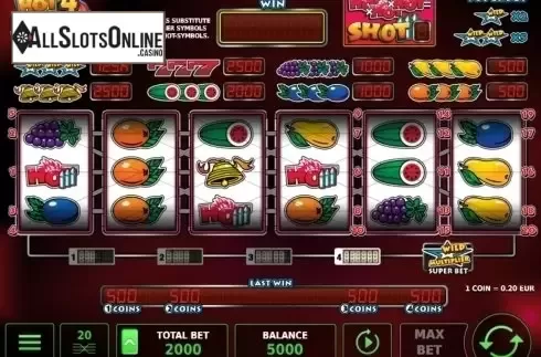 Reels screen. Hot4Shot Deluxe from StakeLogic