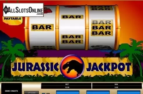 Reels screen. Jurassic Jackpot from Microgaming