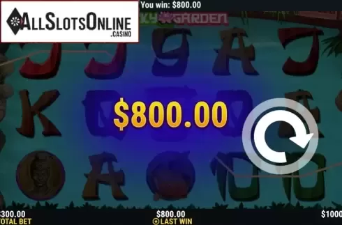 Win Screen. Lucky Garden from Slot Factory