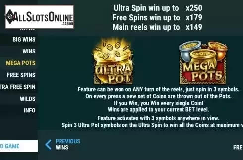 Mega Pots screen