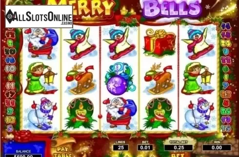 Game Workflow screen. Merry Bells from Pragmatic Play