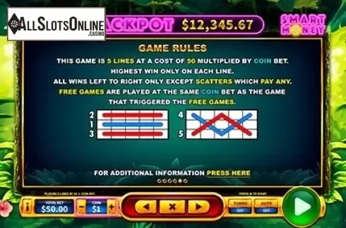 Paytable. Monkey Pays from Skywind Group