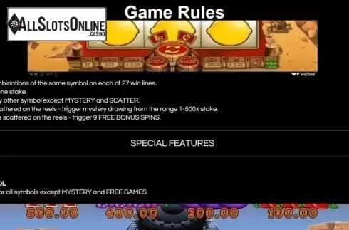 Game Rules. Mystery Jack Deluxe from Wazdan