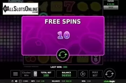 Free Spins Triggered. Neon Cluster Wins from StakeLogic