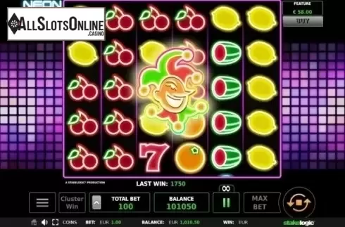 Joker Feature. Neon Cluster Wins from StakeLogic
