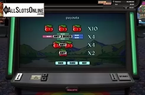 Paytable 3. Over The Rainbow from Realistic