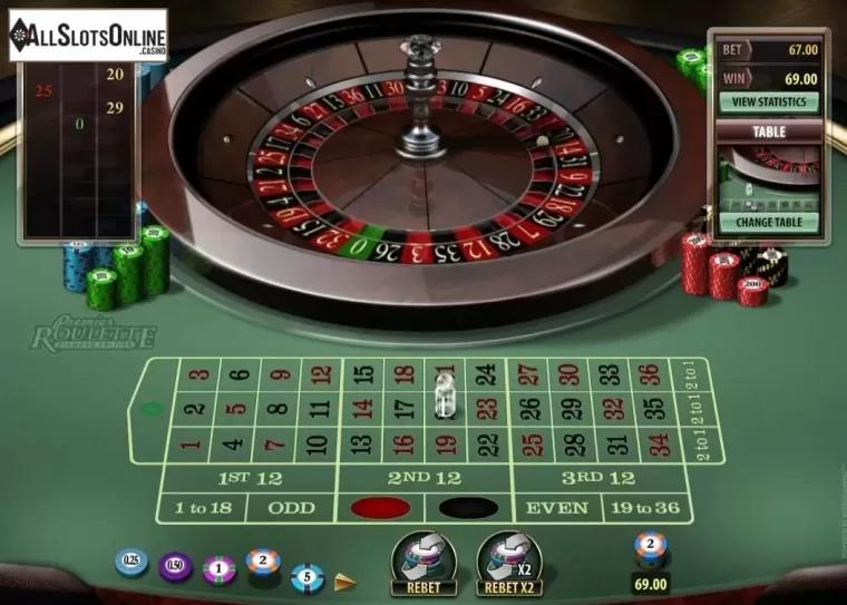Game Screen. Premier Roulette Diamond Edition from Microgaming