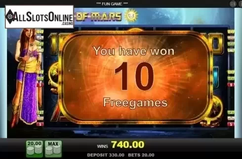 Free Spins Triggered. Queen of Mars from Merkur