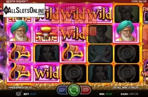 Win Screen 4. Respin Wishes from Games Inc