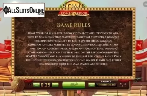 Screen3. Rome Warrior (BF games) from BF games