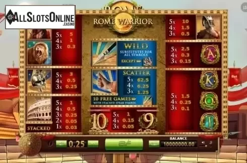 Screen2. Rome Warrior (BF games) from BF games